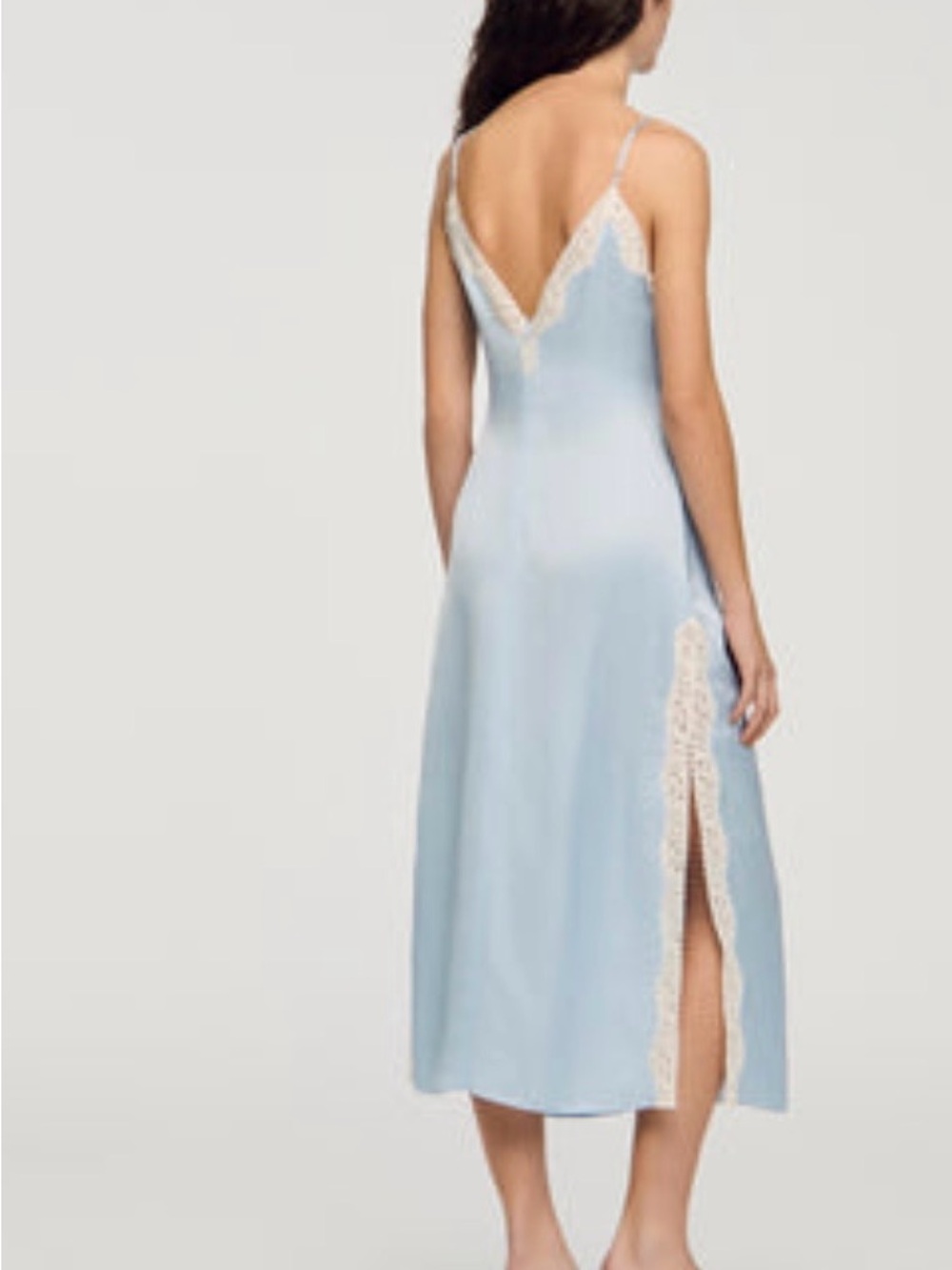 Sandro gaiana Blue Lace-Trim Slip Dress - Picture 2 of 6